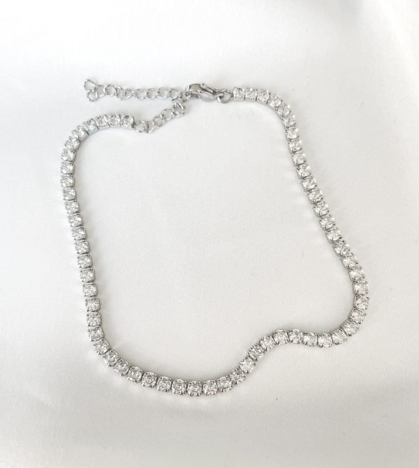 Tennis Chain Silver Anklet